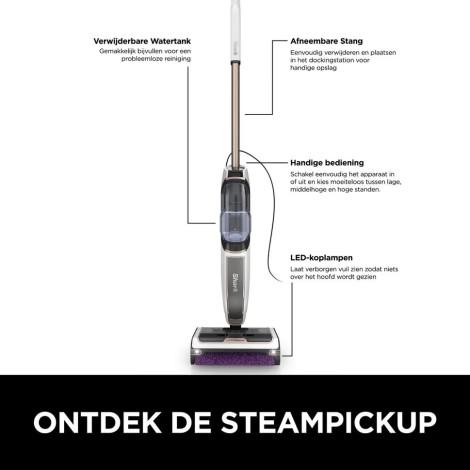 Shark 3-in-1 Stoomreiniger SD200EU< Dweilen En Vloerwissers