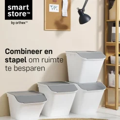 SmartStore Set van 5 Stevige Opbergbox Collect Stack-it 37L< Opbergen