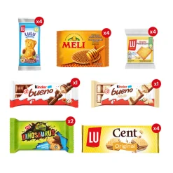 Snacks & cookies variety box Lotus, LU, Kinder & Meli| Best