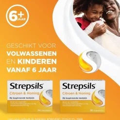 Citroen + Honing Zuigtabletten|Strepsils Hot