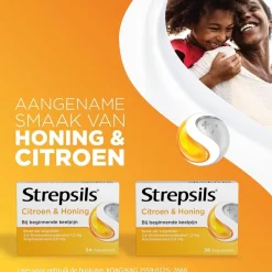 Citroen + Honing Zuigtabletten|Strepsils Hot