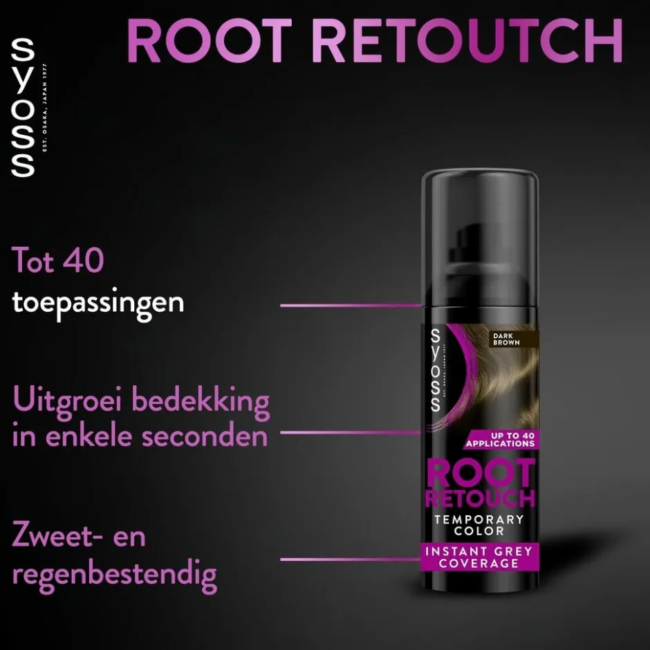 Syoss Donker Bruin Uitgroeispray< Haarverf