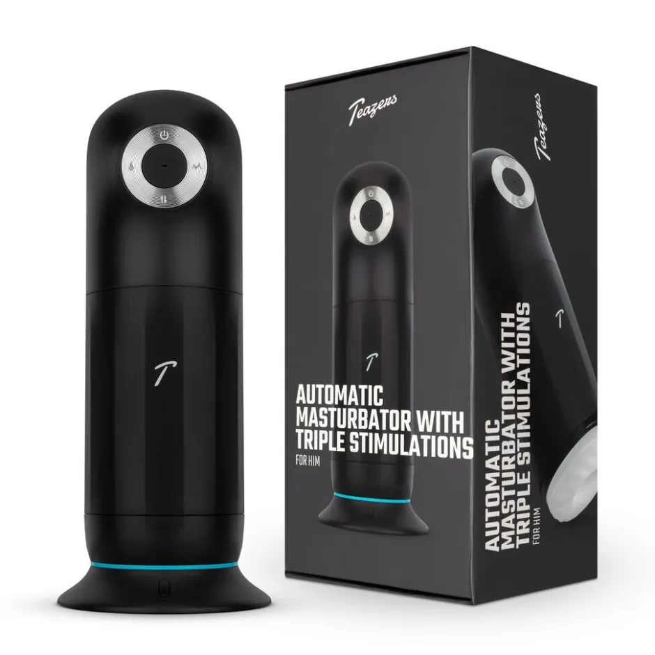 Teazers Automatische Masturbator met Driedubbele Stimulatie< Seksspeeltjes