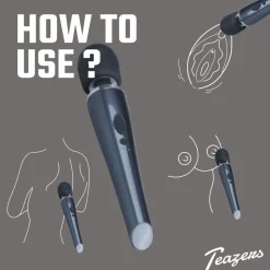 Black Lightning Wand Vibrator|Teazers