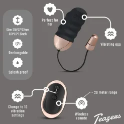Geribbeld Vibratie-Eitje Met Afstandsbediening|Teazers Discount