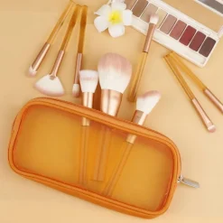 Technique PRO Translucent Perfection make-up kwastenset - 9 make-up kwasten met zakje (ORANJE)< Make-Up Kwasten