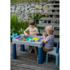 Teggi Turquoise/Navy/Grey Multifun 3-in-1 Tafel met Twee Stoeltjes| Clearance