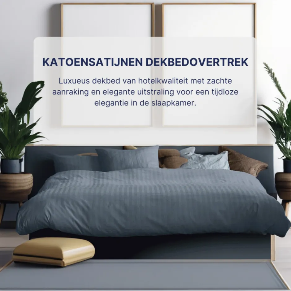 Ten Cate 100% Katoensatijnen Eenpersoons Dekbedovertrek< Slapen
