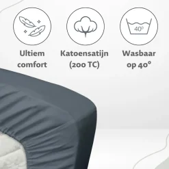 100% Katoensatijnen Hoeslaken|Ten Cate Clearance