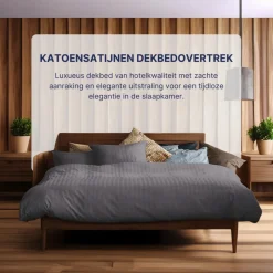 Ten Cate 100% Katoensatijnen Eenpersoons Dekbedovertrek< Slapen