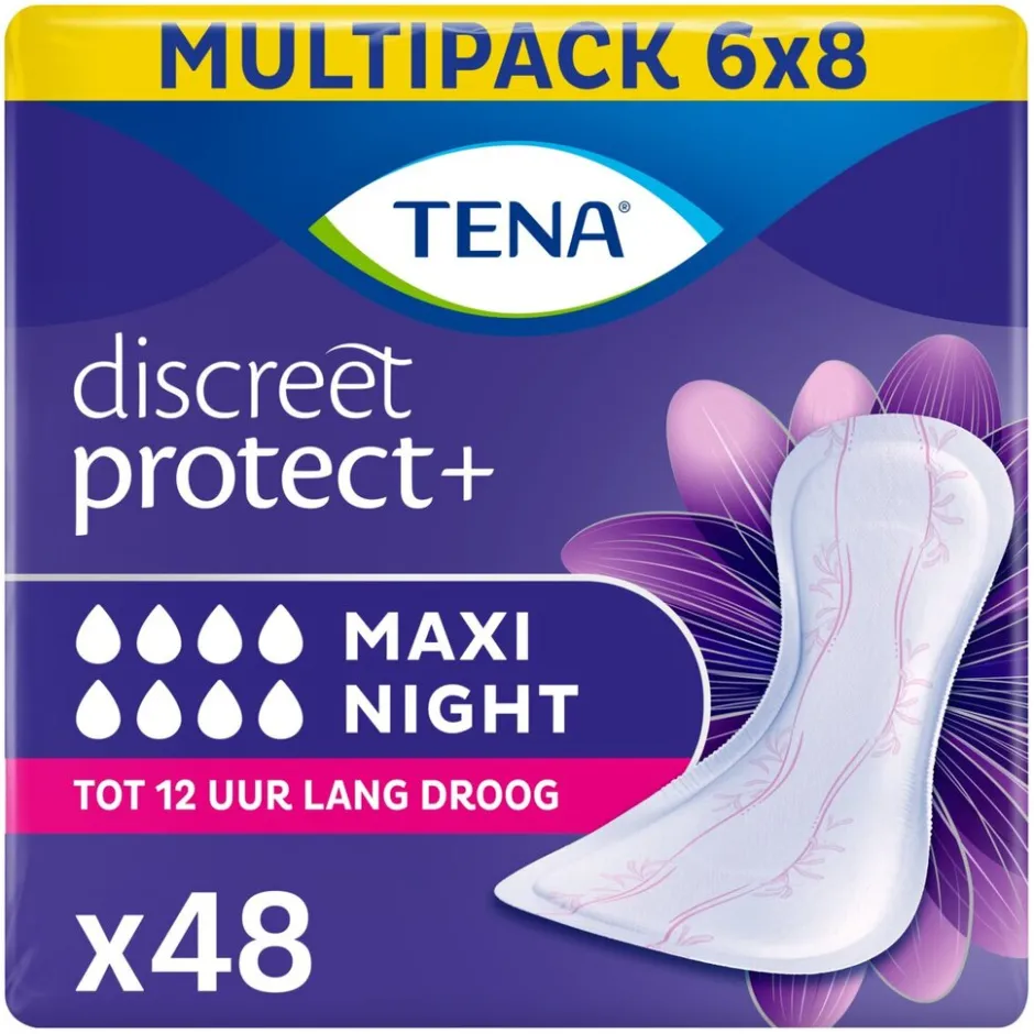 Tena Discreet Maxi Night Verbanden< Incontinentie