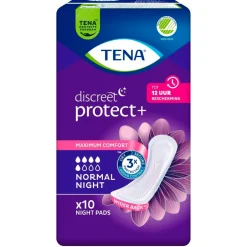 Tena Discreet Protect+ Normal Night Verbanden< Incontinentie