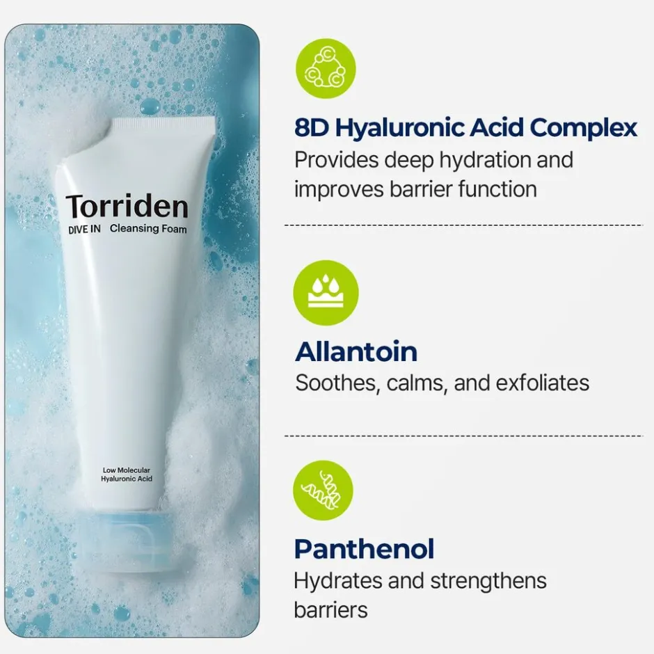 TORRIDEN DIVE-IN Low Molecular Hyaluronic Acid Cleansing Foam< Korean Skincare|Gezichtsreiniging