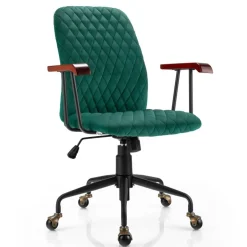 Trendmix Fluwelen Vintage Bureaustoel Met Kantelbare Rugleuning< Meubels