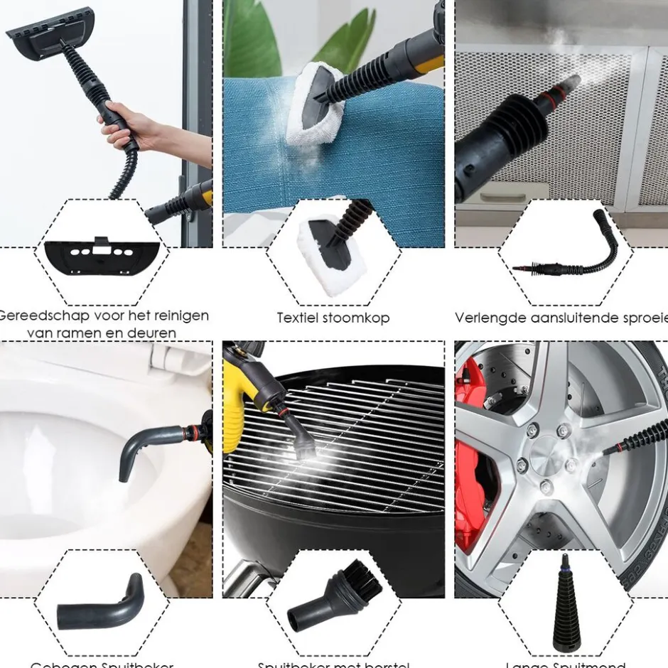 Trendmix Hand Stoomreiniger Met 9-Delige Accessoireset| Outlet