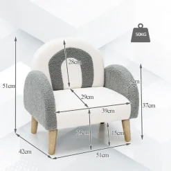 Trendmix Kinder Fauteuil Teddy Stof Regenboog Lounge Stoel< Kinderkameraccessoires