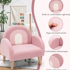 Trendmix Kinder Fauteuil Teddy Stof Regenboog Lounge Stoel< Kinderkameraccessoires