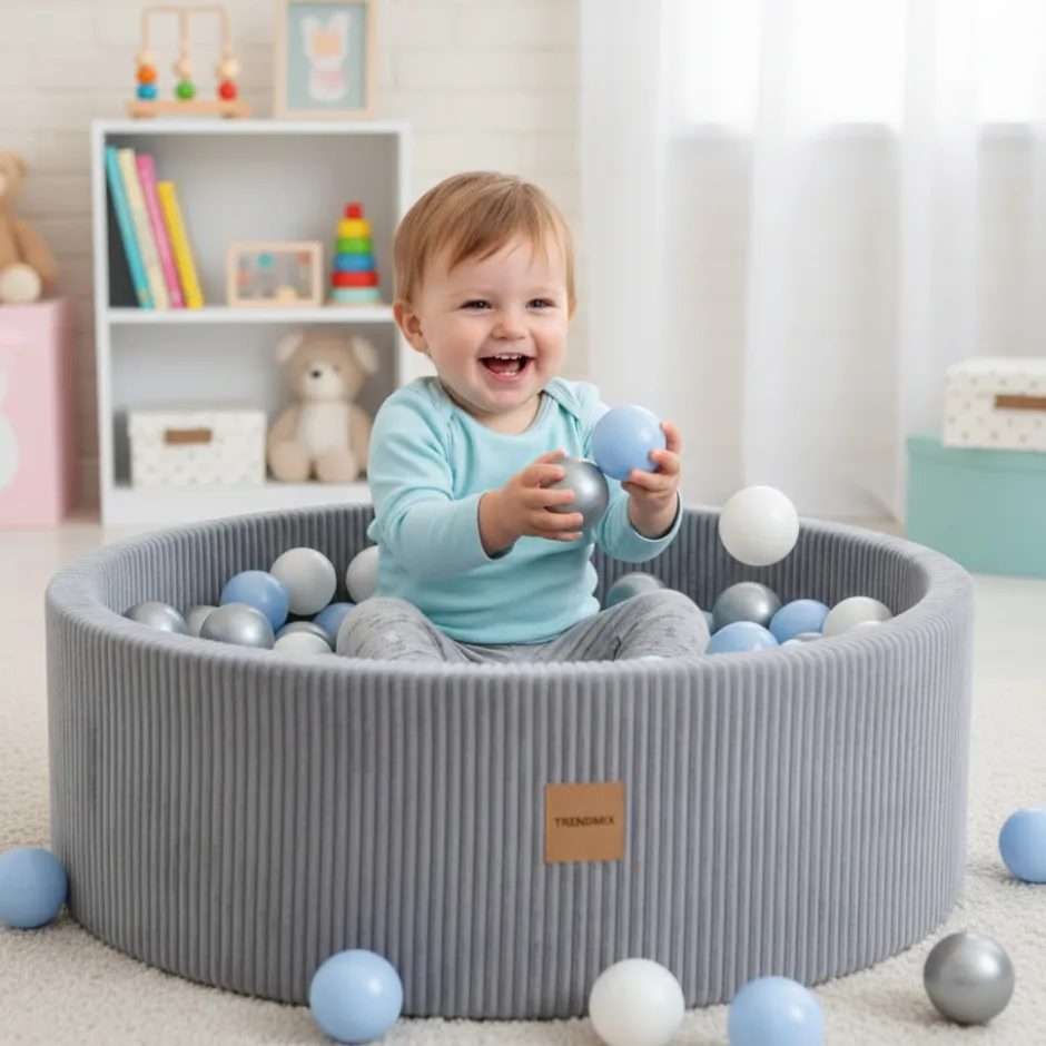 ronde ballenbak voor kinderen en baby’s met speelballen|Trendmix Best