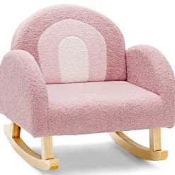 Trendmix Schommelstoel Kinderen Teddy Stof Regenboog Schommelzitje| Best