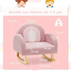 Trendmix Schommelstoel Kinderen Teddy Stof Regenboog Schommelzitje| Best