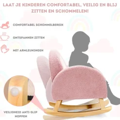Trendmix Schommelstoel Kinderen Teddy Stof Regenboog Schommelzitje| Best