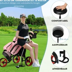 Trendmix Verstelbare Lichtgewicht Golf trolley Met 3 Wielen< Buiten En Vrije Tijd