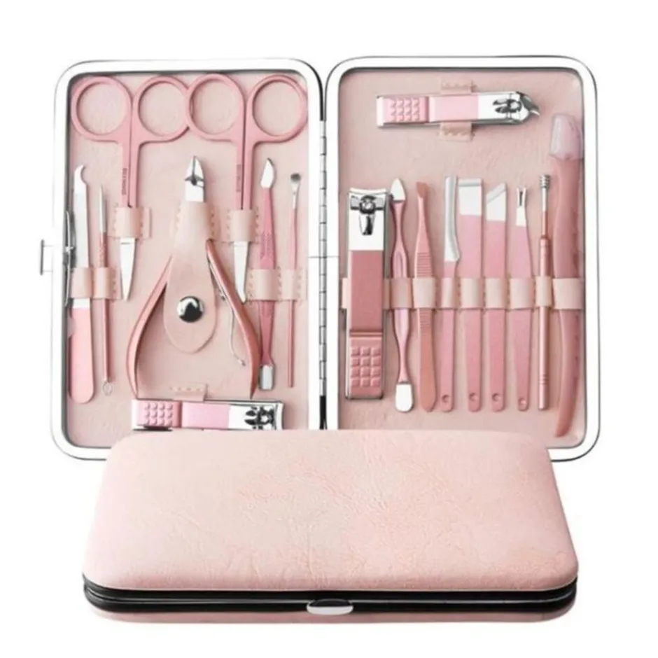 UNIQ 18‑in‑1 Manicure & Grooming Set – Complete Nagel-, Haar- en Huidverzorging - Roségoud| Hot