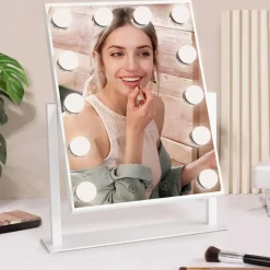 UNIQ New York Mega - Make-up Spiegel met 12 LED Lampen< Make-Up Spiegels