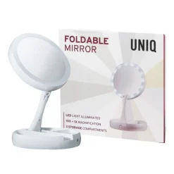 UNIQ Opvouwbare Led Make-up Make-upspiegel en 10x Vergroting| Discount