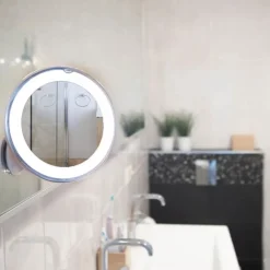 UNIQ Ronde Spiegel met Led Licht en Zuignap X10 Vergrotende Spiegel< Make-Up Spiegels