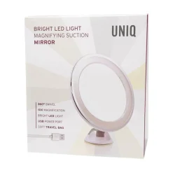 UNIQ Ronde Spiegel met Led Licht en Zuignap X10 Vergrotende Spiegel< Make-Up Spiegels