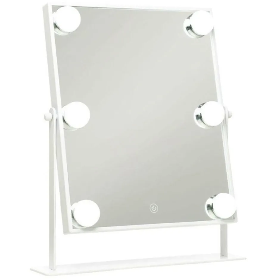 UNIQ Xl Hollywood Make-up Make-upspiegel met 6 Led Lampen en Aanraakfunctie< Make-Up Spiegels