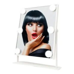 UNIQ Xl Hollywood Make-up Make-upspiegel met 6 Led Lampen en Aanraakfunctie< Make-Up Spiegels