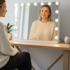 UNIQ XL Luxe Hollywood make-up spiegel met licht< Make-Up Spiegels