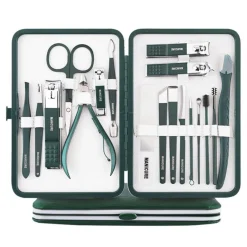 UNIQ 18‑in‑1 Manicure & Pedicure Set – Donkergroen Etui< Manicure- En/Of Pedicureset