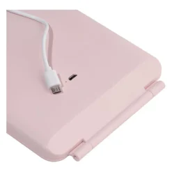 UNIQ Opvouwbare LED Make‑upspiegel (USB oplaadbaar) – Reisspiegel met 3 Lichtstanden, Roze| Hot