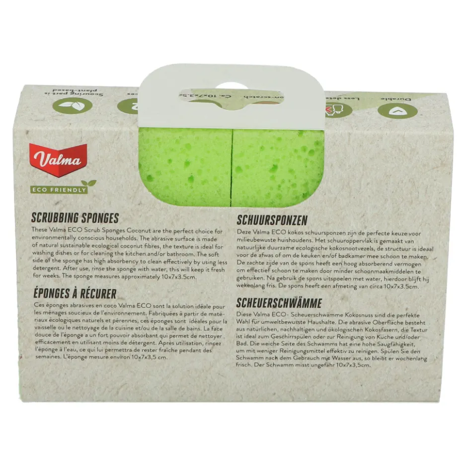 Valma ECO Schuursponzen Kokosnoot 2 stuks| Clearance