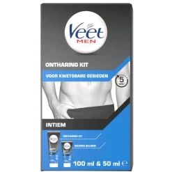 Veet for Men Veet Men Intiem Ontharingskit voor Kwetsbare Gebieden<Heren Ontharingscreme, Wax En Hars