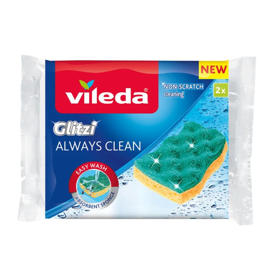 Schuurspons Glitzi Always Clean 2 Stuks|Vileda