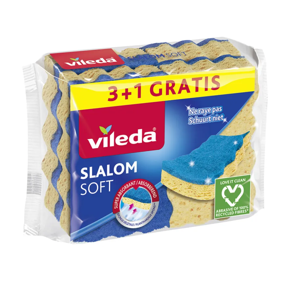Vileda Schuurspons Slalom Soft 3+1< Schoonmaakartikelen