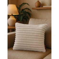 Ribfleece Verwarmd Sierkussen|Villa Volance Outlet