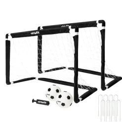 VirtuFit Kinder Voetbaldoelen Set met 2 Ballen en Pomp< Voetbal|Buitenspellen