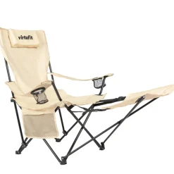 Opvouwbare Camping Stoel met Voetsteun|VirtuFit Hot