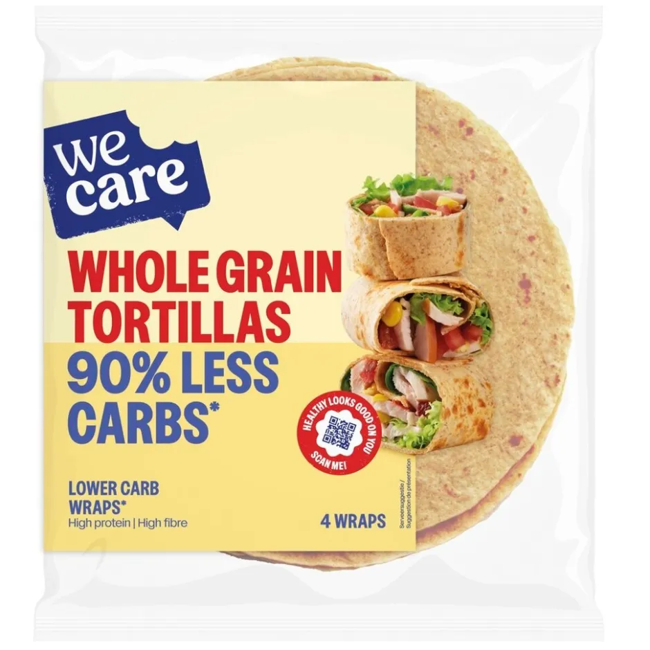 WeCare Whole Grain Tortillas Lower Carb Wraps< Verlaagd Koolhydraatgehalte
