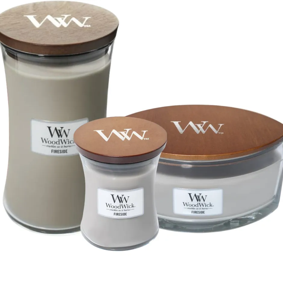 Woodwick geurkaarsen Fireside< Woonaccessoires