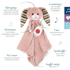 Zazu Becky het Konijn Heartbeat Knuffeldoekje< Grijp- En Bijtspeelgoed|Interactief Speelgoed