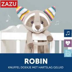 Robin de Wasbeer Heartbeat Knuffeldoekje|Zazu Outlet
